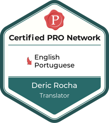 Member of the ProZ.com Certified PRO Network - English to Brazilian Portuguese
